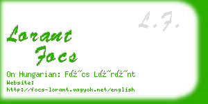 lorant focs business card